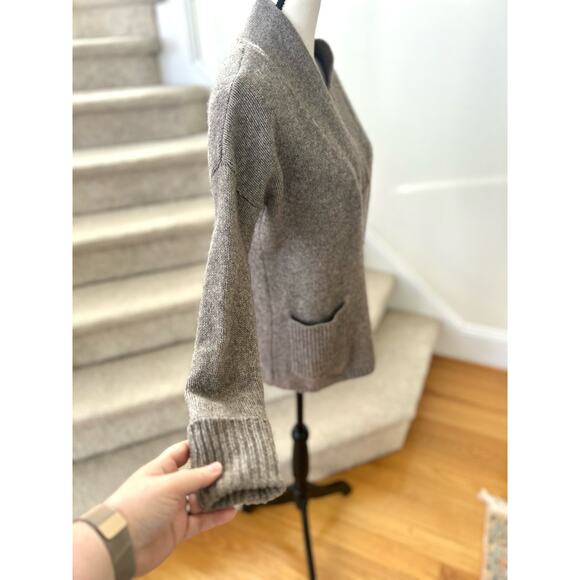 Max Studio Wool & Yak Hair Taupe Brown Knit Sweater - Picture 4 of 8